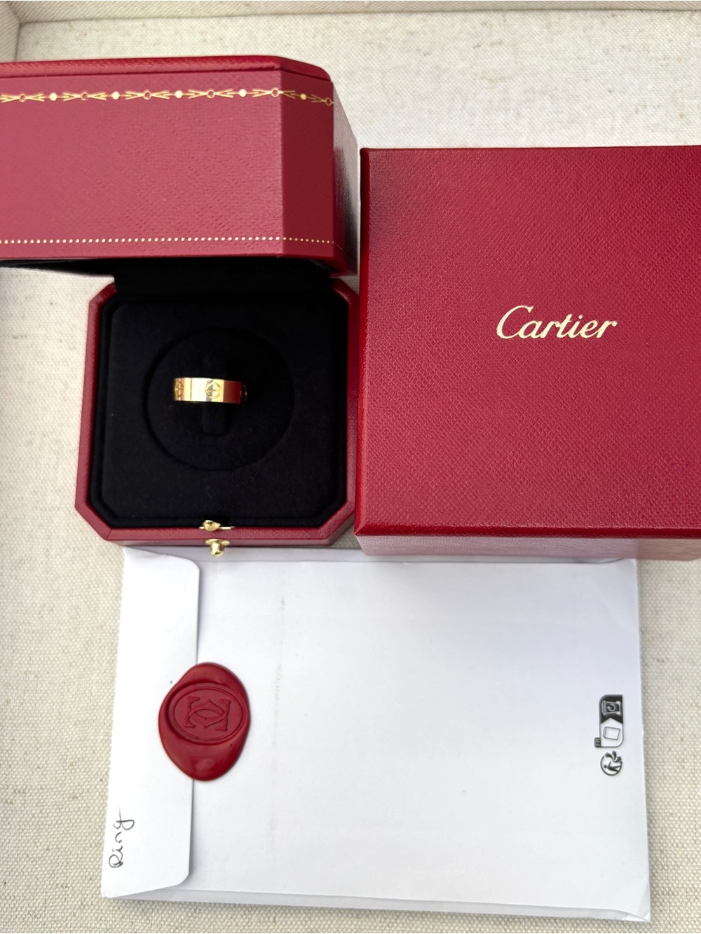 Cartier LOVE Classic Ring 18K Yellow Gold Size 50 / US 5.25 Full Set - Picture 11 of 11